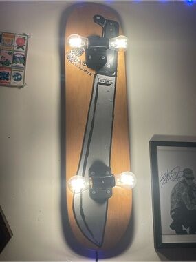 Knife Graphic Skateboard Deck Wall Light - Unbranded Brown/Gray